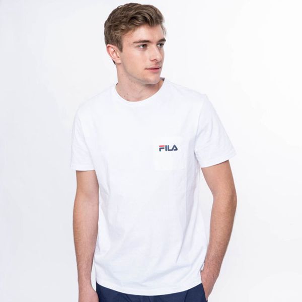 Camisetas Manga Corta Fila Hombre Blancas - Falcon - España 364208VET